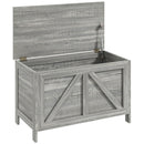 Storage Chest, Farmhouse Lift Top Box Organizer with Safety Hinge, for Bedroom, Entryway, Living Room, Gray Wood Grain