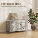 Storage Chest, Farmhouse Lift Top Box Organizer with Safety Hinge, for Bedroom, Entryway, Living Room, Gray Wood Grain