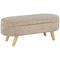 Storage Ottoman Bench, 43.3" Upholstered End of Bed Bench with Wood Legs, Modern Entryway Bench, Beige