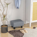 Ottoman Foot Rest, Small Foot Stool with Linen Fabric Upholstery and Plastic Legs, Cube Ottoman for Living Room, Gray