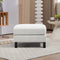 Ottoman Module for Modular Sectional Sofa, Upholstered Footrest with Wood Legs and Pocket Spring, Cream White