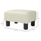 Small Ottoman Foot Rest, Foot Stool with Linen Fabric Upholstery and Plastic Legs, Cube Ottoman, Beige