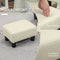 Small Ottoman Foot Rest, Foot Stool with Linen Fabric Upholstery and Plastic Legs, Cube Ottoman, Beige