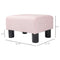 Small Ottoman Foot Rest, Foot Stool with Linen Fabric Upholstery and Plastic Legs, Cube Ottoman, Pink