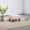 Small Ottoman Foot Rest, Foot Stool with Linen Fabric Upholstery and Plastic Legs, Cube Ottoman, Pink