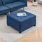 Round Storage Ottoman Bench, Button Tufted Ottoman with Flip Top for Living Room, Entryway and Bedroom, Blue