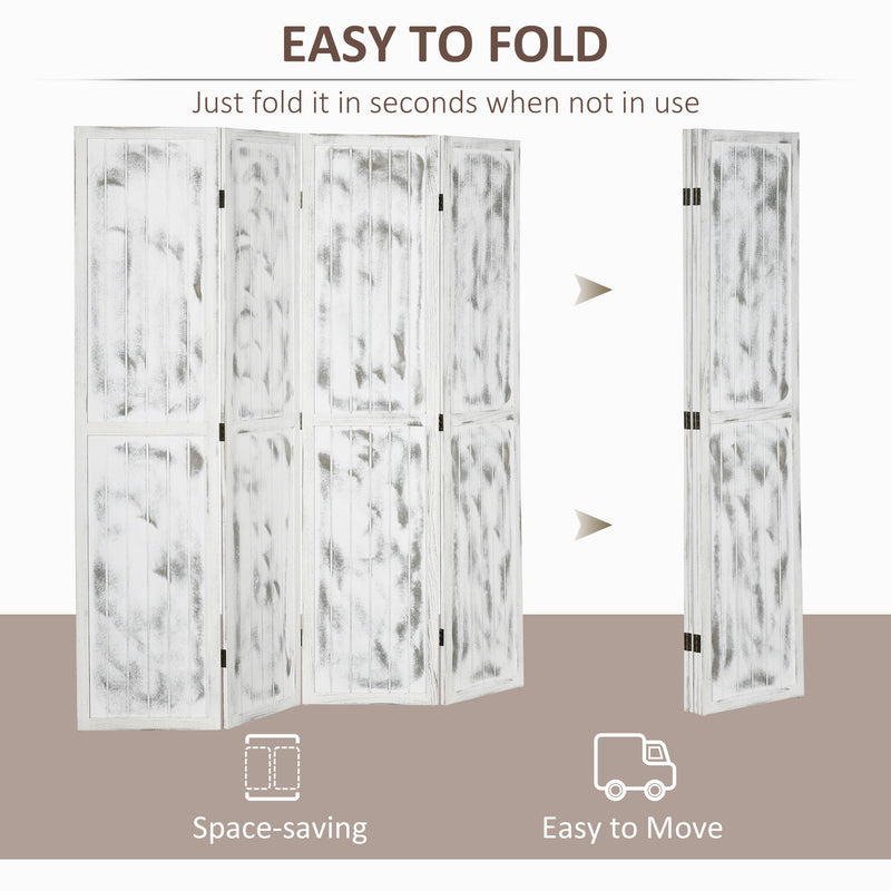 Screen Divider Room Divider with Foldable Design for Indoor Bedroom Office 5.5' Rustic White