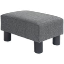 Small Ottoman Foot Rest, Foot Stool with Linen Fabric Upholstery and Plastic Legs, Cube Ottoman, Charcoal Gray