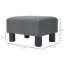 Small Ottoman Foot Rest, Foot Stool with Linen Fabric Upholstery and Plastic Legs, Cube Ottoman, Charcoal Gray