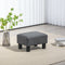 Small Ottoman Foot Rest, Foot Stool with Linen Fabric Upholstery and Plastic Legs, Cube Ottoman, Charcoal Gray