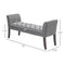 Upholstered Bedroom Entryway Bench with Button Tufted Design, End of Bed Bench with Arms and Solid Wood Legs, Dark Gray