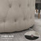 Round Ottoman Coffee Table with Velvet-feel Upholstery, Button Tufted Design and Padded Seat, Beige