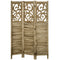 Wooden Room Divider 3 Panel Double Hinged Folding Privacy Screen for Home Office 63"x67"x0.75"