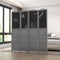 Wooden Room Divider with Blackboard, 4 Panel Folding Privacy Screen for Home Office, 5.5', Gray