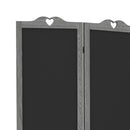 Wooden Room Divider with Blackboard, 4 Panel Folding Privacy Screen for Home Office, 5.5', Gray