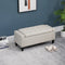 Storage Ottoman, Linen Upholstered Storage Bench with Lift Top and Button Tufted for Living Room, Beige