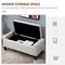 Storage Ottoman, Linen Upholstered Storage Bench with Lift Top and Button Tufted for Living Room, Beige