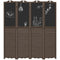 Wooden Room Divider with Blackboard, 4 Panel Folding Privacy Screen for Home Office, 5.5', Walnut Brown