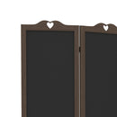 Wooden Room Divider with Blackboard, 4 Panel Folding Privacy Screen for Home Office, 5.5', Walnut Brown