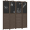 Wooden Room Divider with Blackboard, 4 Panel Folding Privacy Screen for Home Office, 5.5', Walnut Brown