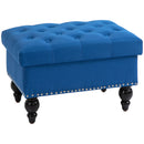 Ottoman with Storage for Living Room 25" Storage Ottoman with Removable Lid Blue