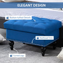 Ottoman with Storage for Living Room 25" Storage Ottoman with Removable Lid Blue