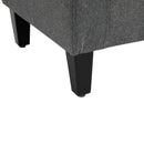 Storage Ottoman, Linen Upholstered Storage Bench with Lift Top and Button Tufted for Living Room, Gray