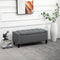 Storage Ottoman, Linen Upholstered Storage Bench with Lift Top and Button Tufted for Living Room, Gray