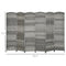 Folding Room Divider Screen 6 Panel 6' Tall Privacy Screen Freestanding Wood Partition Mixed Gray