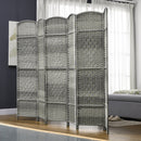 Folding Room Divider Screen 6 Panel 6' Tall Privacy Screen Freestanding Wood Partition Mixed Gray