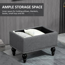 Ottoman with Storage for Living Room 25" Storage Ottoman with Removable Lid Gray