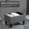 Ottoman with Storage for Living Room 25" Storage Ottoman with Removable Lid Gray